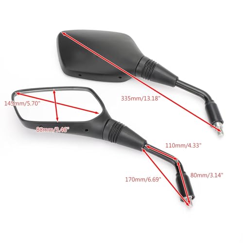 Espejos retrovisores de moto Suzuki GSR con acabado negro resistente 4