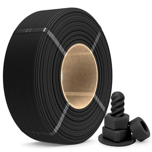 Image of SUNLU PETG Filament Refill 1.75mm 1KG, High Speed 3D Printer Filament Refill, No-Spool Matte Black PETG Refill for Reusable Spools Compatible with Bambu Labs Filament Printer, 1KG /Roll (Matte Black)