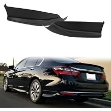 Rear Bumper Side Apron, Compatible with 2016-2017 Honda Accord Sedan 4Dr, HFP Style Unpainted Black PP, Rear Bumper Lip Lower Splitter Canards Diffuser Valance Corner Spats, 2PCS
