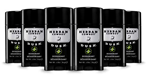 Herban Cowboy Deodorant 2.8 oz | Menâ€™s Deodorant | No Parabens, No Phthalates, No Aluminum & Certified Vegan â€¦ (Dusk - 6 Pack)