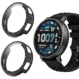 Compatible for Amazfit Active Max Case, Lamshaw Hard PC Case with Tempered Glass Screen Protector Compatible with Amazfit Active Max Smart Watch 1.5" (2Pack-1)