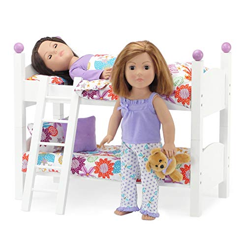 Emily Rose 18 Inch Doll Furniture Toy Bed Gift Set | Stackable 18-In Doll Bunkbed Bunk With Doll Bedding/Ladder | Compatible With Most 14-19" Dolls #TOP14