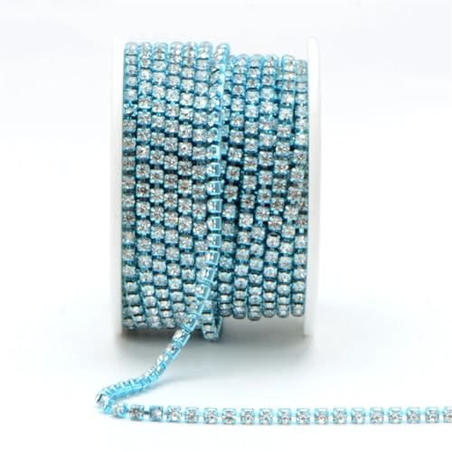 Frange en Perles de Cristal Vert Émeraude Ruban Strass à Coudre