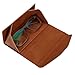 Leather Glasses Case, Foldable Eyeglasses Pouch for Men and Women, Reading Glasses Holder (Vintage)