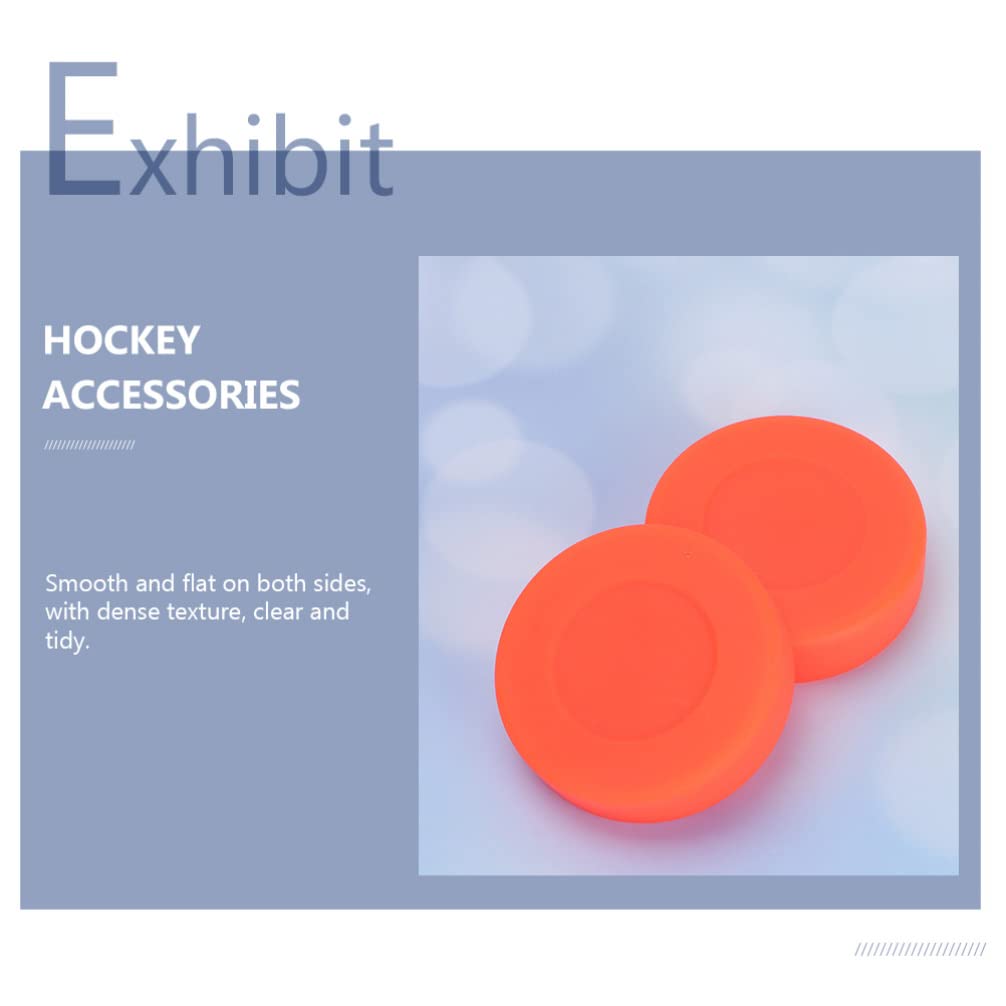 VANZACK Lot de 3 Palets de Hockey Orange en PVC Léger à Faible Friction pour Entraînement et Jeu Extérieur sur Béton Lisse ou Terrain
