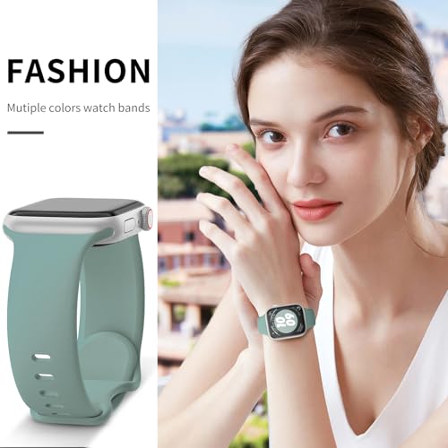 Image of 6 Pack Sport Bands Compatible with Apple Watch Band 38mm 40mm 41mm 42mm 44mm 45mm 49mm 46mm,Silicone Waterproof Strap for iWatch Apple Watch Series 11 10 9 Ultra 8 7 6 5 4 3 2 1 SE Women Men