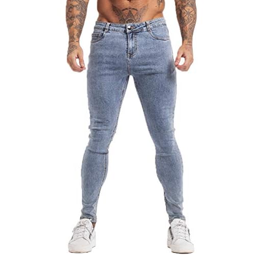 GINGTTO Mens Skinny Jeans Stretch Denim Jeans for Men Black 120 28W x 30L