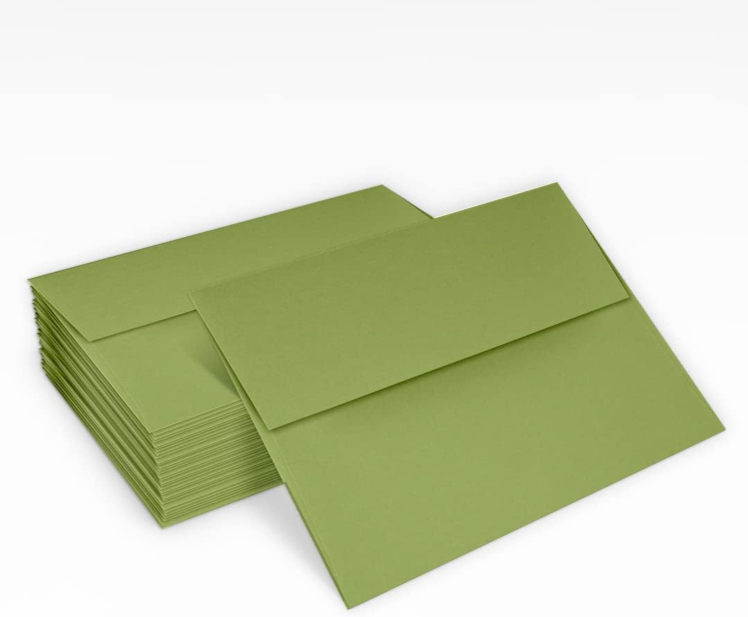 LUXPaper A2 Invitation Envelopes | Peel & Press | 4 3/8" x 5 3/4" | Avocado Green | 70lb. Text | 1,000 Qty