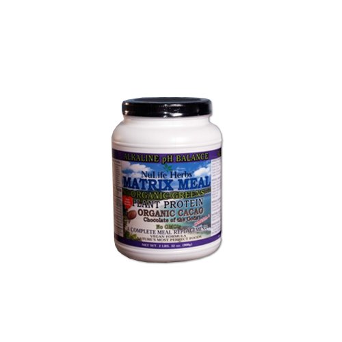 Nulife Herbs Matrix Meal Plant Protein Organic Sprouted Brown Rice Protein, Cacao, 2-Pound