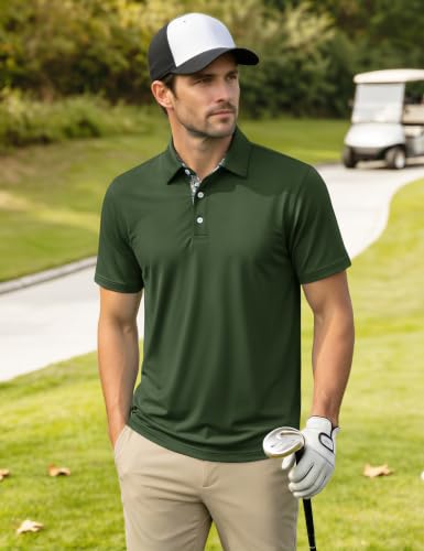 Camisetas polo para hombre MAGCOMSEN de manga corta y cuello cerrado, tejido de algodón, transpirable, ligero y suave, ideal para uso casual y laboral miniatura 4