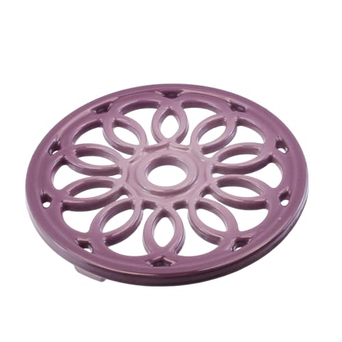 Antrader Cast Iron Trivet, Enameled Pot Stands with Weighted-Base, Purple