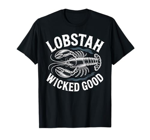 Lobstah Wicked Ocean Seafood Eater Retro Vintage Divertente Maglietta