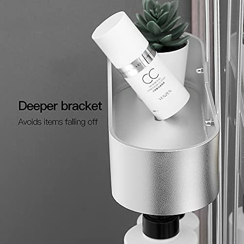 FINECHI Over the Door Shower Caddy Hanging Storage Organizer Rust Proof Aluminum Bathroom Tub Storage Rack with Hooks and Baskets(Brushed Nickel, 2-Tier) by FINECHI - Image 3