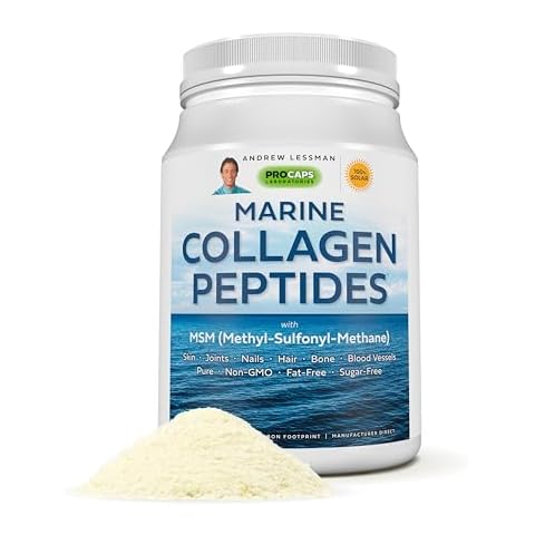 Andrew Lessman Marine Collagen Peptides Powder & MSM 60 Servings - Supports Radiant Smooth Soft Skin, Comfortable Joints. 100% Pure. Super Soluble No Fishy Flavor No Additives Non-GMO Cover