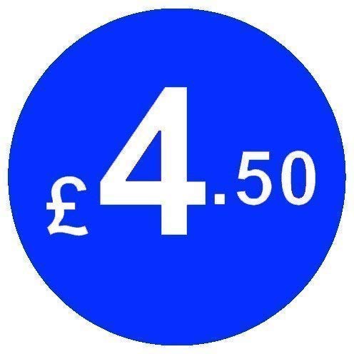 from 99p to £10 - Pack of 200 Blue 20mm Price Stickers/Sticky Labels (Blue £4.50)