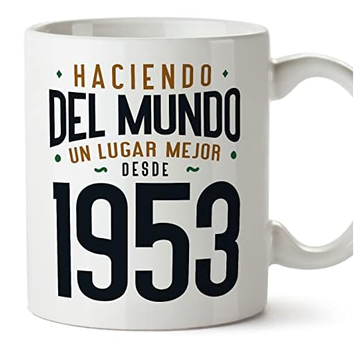 MUGFFINS Tazas 1953 Cumpleaños - En Español - Haciendo del Mundo un Lugar Mejor - 11 oz / 330 ml - Regalo original y divertido