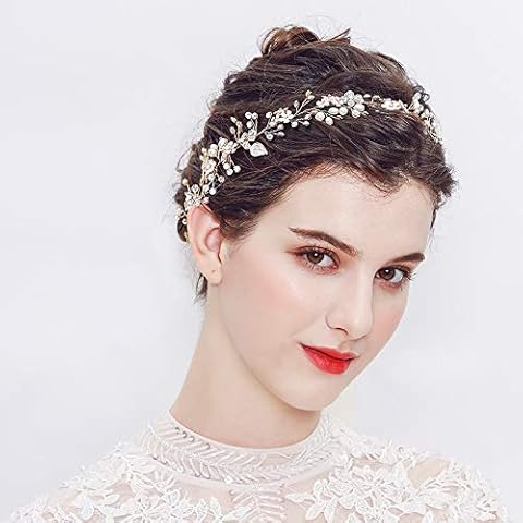 Flower Bride Wedding Headband Leaf Hair Vine Braid Headpiece Bridal Hair Accessories for Women Cover