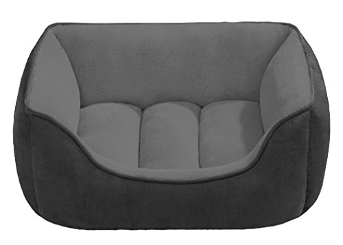 Beatrice Home Fashions SUEPTB24GRG Suede Reversible Cuddler Bed for Dogs/Cats/Pets, Gray