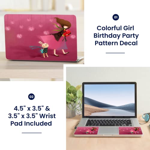 Image of LSS 17 17.3 Inches Laptop Notebook Skin Sticker with 2 Wrist Pads - Reusable Cover Protector Vinyl Sticker Cover Decal Fits 17 inch - 19 inch HP Asus Acer - Girl Birthday Party Pattern