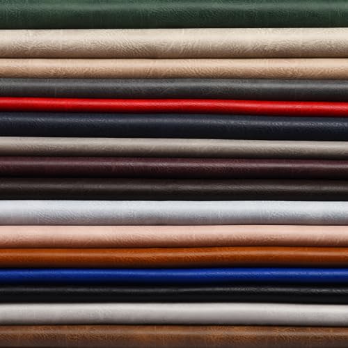 Faux Leather Fabric, Soft Synthetic PU Fabric Material, Thick Durable Synthetic Repholstery Leather Vinyl, Soft Touch Distressed DIY Crafts, Upholstery - Individual 1 Yards Cut 36\" x 54\"- Black