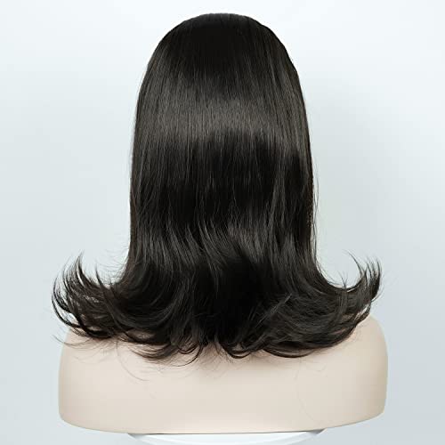 Aicos Black Beehive Wig Fembot Flipped Up Costume Wig,Vintage Wigs Fit For 60S 70S Costume,Pinup Pelucas Retro Wig Big Bouffant Hair Wigs For Women #TOP3