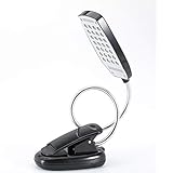 28 LED Book Light, Clip on Reading Light, Flexible Book Reading Lamp, Battery Power Eye Protection for Reading in Bed (Black)