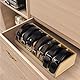 DBREAKS Gürtel Aufbewahrung, 7 Fächer Gürtelorganizer, Bambus Gürtel-Vitrine, Gürtel Aufbewahrungsbox, Gürtelhalter Box für Schrank und Schublade, Gürtel-Belt Organizer (Original Holzfarbe)