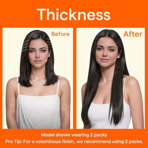 Image of Full Shine Clip in Hair Extensions, Soft Black, Invisible PU Weft | Real Human Hair, 20 Inch 95g 4 Pcs, Targeted Volume with Added Length, Soft Silky Hair, Wedding Guest, Long Hair
