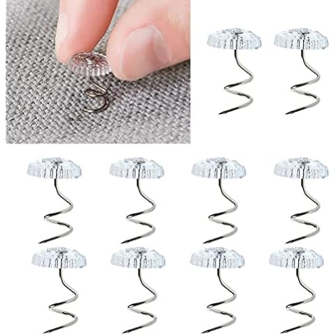 Clear Heads Twist Pins,100 PCS Bed Skirt Pins Plastic Slip Cover Fasteners Pins for Upholstery Slipcovers Mattresses Bedskirts Headliner Cover