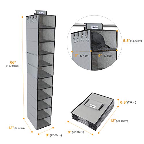 Doiown Hanging Closet Organizer Shelves Hat Organizer Rack 10 Shelf Wardrobe Storage Shelves Baseball Cap Organizer With Cover For Closet Hat Storage #TOP6