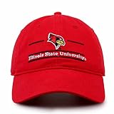 Illinois State Garment Washed Bar Hat - Embroidered NCAA Cap