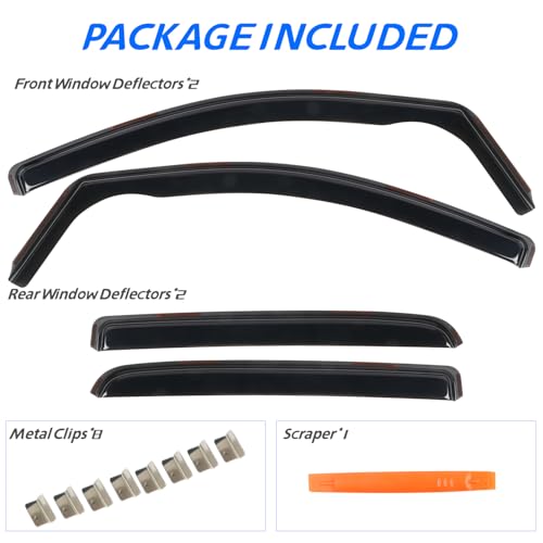 in Channel Rain Guards for 2015-2022 Chevy Colorado/GMC Canyon Crew Cab, Smoke Tinted Side Window Wind Deflectors, Vent Window Visors Shade Shield, 2016 2017 2018 2019 2020 2021 by CHYKORLA - Used condition - Image 7