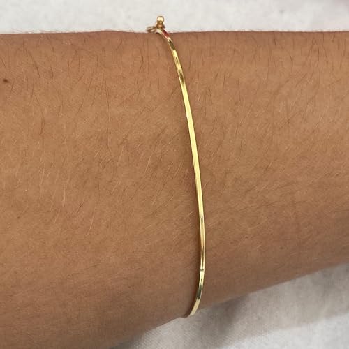 Genérico Bracelete Quadrado 18K Ouro 17cm