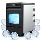POCDOKYZ Macchina for ghiaccio a sfera da 50 mm, 6-8 kg/24 ore, serbatoio da 2,0 l e contenitore da 2,0 kg, ghiaccio trasparente a fusione lenta for il bar di casa