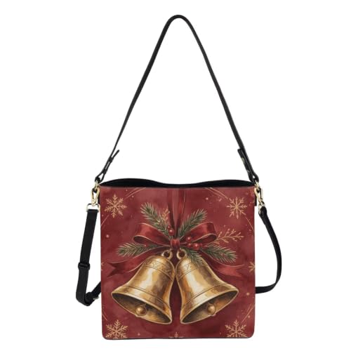 Image of HUGS IDEA Boho Bags for Women Leather Handbag Shoulder Bucket Crossbody Purse