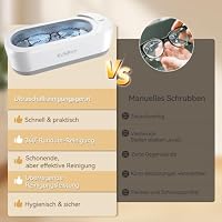 KUNPHY Ultraschallreinigungsgerät, 48KHz 400ml Brillenreinigungsgerät, Ultraschallreiniger für Brillen, Schmuck, Uhren, Zahnschiene, Zahnprothesen, Jewelry, Aligner – Ansicht 4