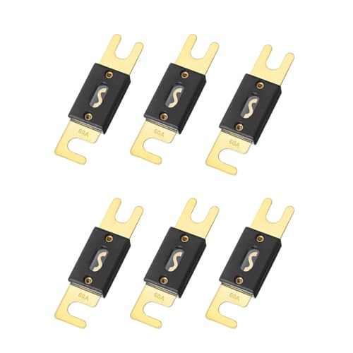 6PCS 60Amp ANL Blade Fuse Gold Plated 32V for Inverters & More