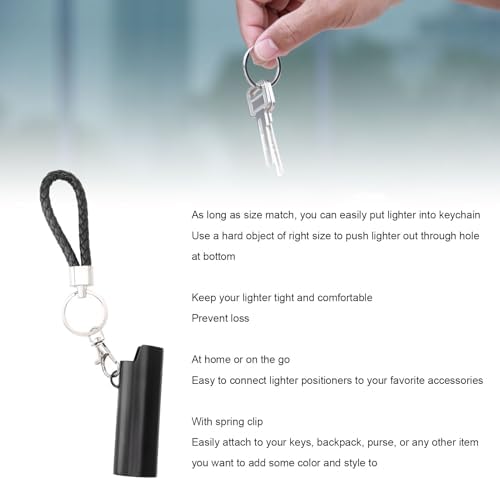 Retractable Lighter Holder Keychain, Multicolor Lighter Holder Classic Cover Single Clip Keychain with Clip Assorted Colors for Convenience