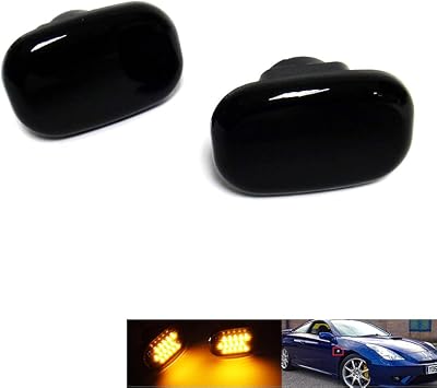 RZG 2x Black Smoked Lens Side Indicator Amber LED Marker Repeater Light For Hi-Lux VII Pickup RAV4 Celica Corolla MR2 Supra Harrier RX
