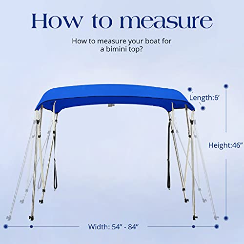 image for KING BIRD 3-4 Bow Bimini Boat Top Cover Sun Shade Boat Canopy Waterpro