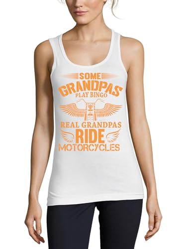 Débardeur en coton pour femme blanc Real Grandpas Ride Motorcycles qualité supérieure