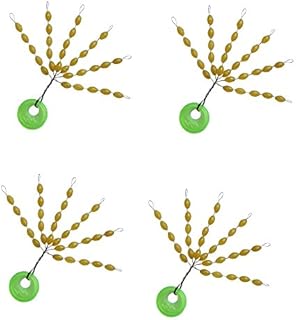 Lonkiktik 300 Pack Fishing Stopper Yellow Rubber Oval Bobber Float Stop s Fishing Line Stop-Size:S/M/L/XL (300 pack-10 Rings-Size S)