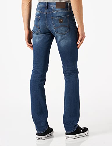 Armani Exchange Men's Light Wash Rip & Repair Ultra Distressed Slim Denim4