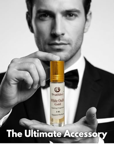 Image of White Oudh Gold Attar Roll-On Perfume Oil 8 ml | Alcohol Free | Long Lasting Rich Fragrance | Men & Women | Pocket Size Travel Friendly Roll On | Daily Wear