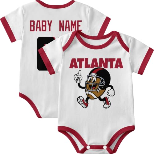Image of KREDE Baby Clothes Custom Short Sleeves for Baby Boy Gifts | Custom Bodysuit with Number Name Gifts for Baby