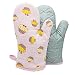 Produktbild Faneli 1 Paar Verdickte Hitzebeständige Ofenhandschuhe, Backofenhandschuh Hitzebeständig, in vielen lustigen Designs, Rosa Kuchen