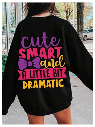 WDIRARA Girl's Cute Cartoon Graphic Sweatshirt Crewneck Long Sleeve Pullovers Tops2