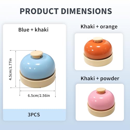 AONAYO 3 Stück Katzenklingel,Tischklingel,Buzzer Hund,Tischglocke,Hundeklingel,Glocke,Buzzer Mit Sound,Rezeptionsklingel,Haustier-Trainingsglocken Für Hundekatzen,Restaurants,Hotels,Bars,Küche