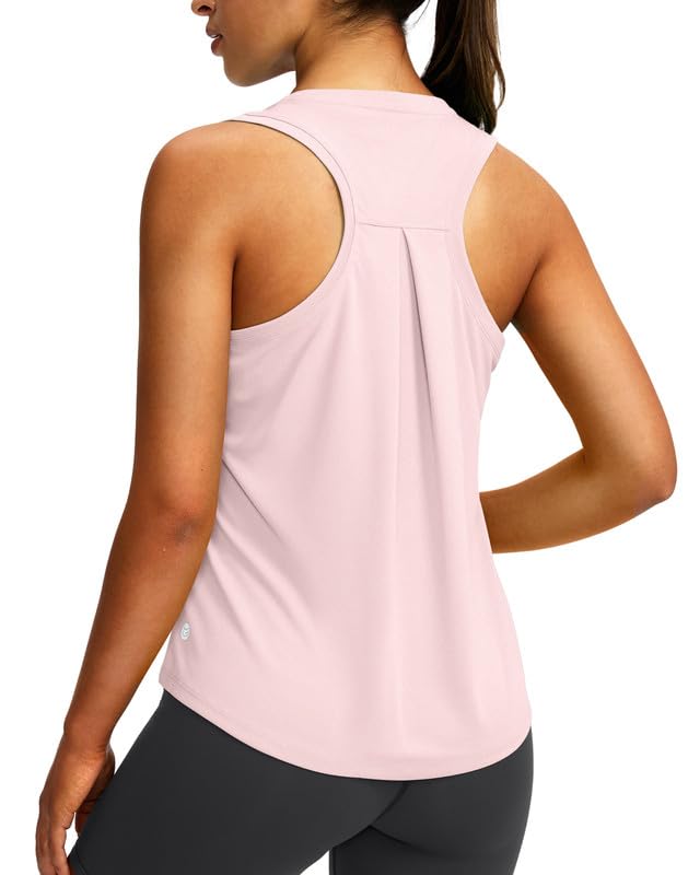 Image of Women's Workout Tops Racerback Athletic Tank Tops Sleeveless Loose Fit Yoga Running Gym Shirts for Women
