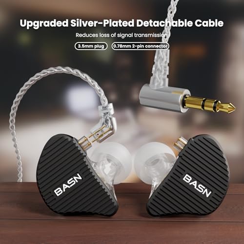 Image of BASN Mix-PD in Ear Monitor,Planar Driver+Dynamic Driver 2-Pin Cable, Black
